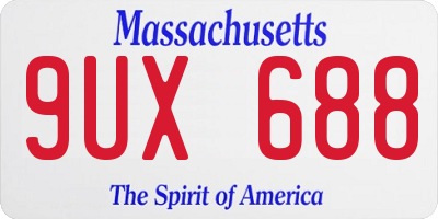 MA license plate 9UX688