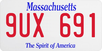 MA license plate 9UX691