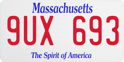 MA license plate 9UX693