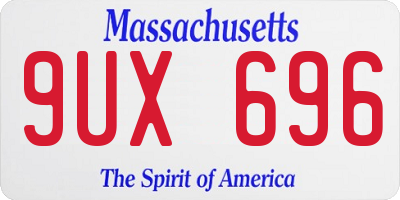 MA license plate 9UX696