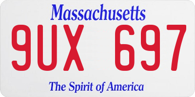 MA license plate 9UX697