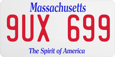 MA license plate 9UX699