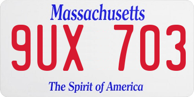 MA license plate 9UX703