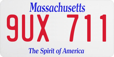 MA license plate 9UX711