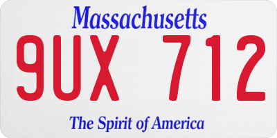 MA license plate 9UX712