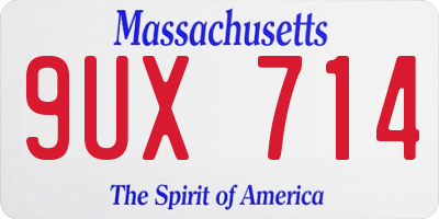 MA license plate 9UX714
