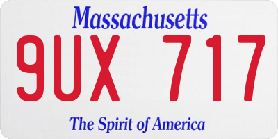 MA license plate 9UX717