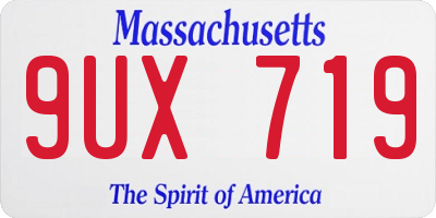 MA license plate 9UX719