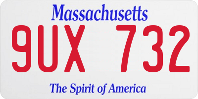 MA license plate 9UX732