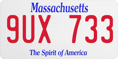 MA license plate 9UX733