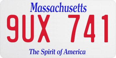MA license plate 9UX741