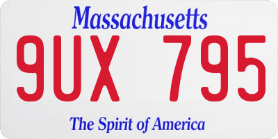 MA license plate 9UX795