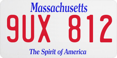 MA license plate 9UX812