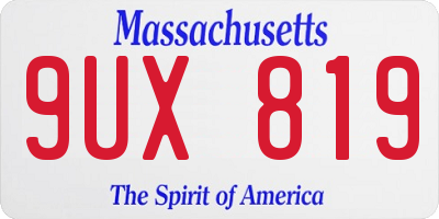 MA license plate 9UX819