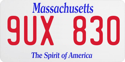 MA license plate 9UX830