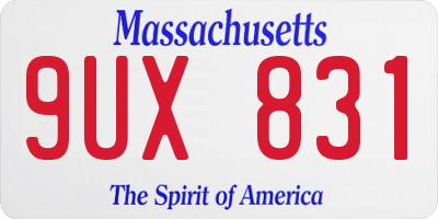 MA license plate 9UX831