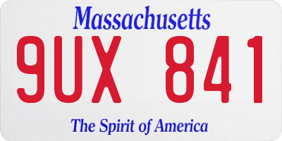 MA license plate 9UX841