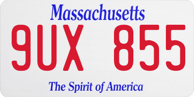 MA license plate 9UX855