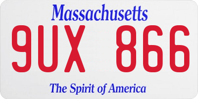 MA license plate 9UX866