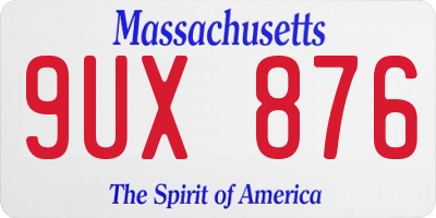 MA license plate 9UX876
