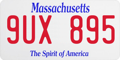 MA license plate 9UX895