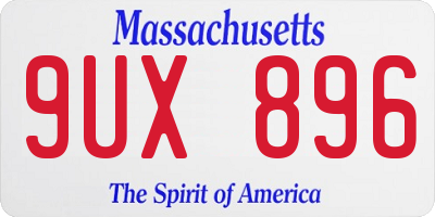 MA license plate 9UX896