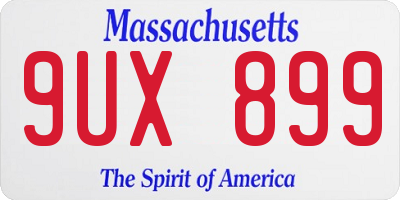 MA license plate 9UX899