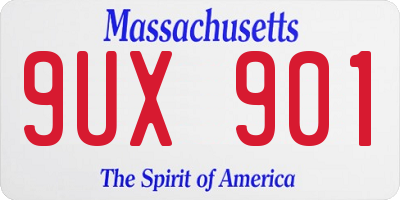 MA license plate 9UX901