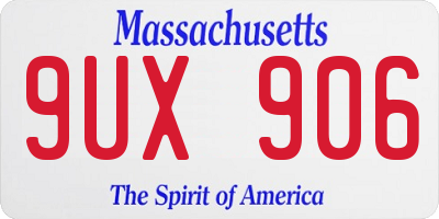 MA license plate 9UX906