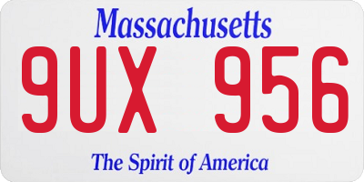 MA license plate 9UX956