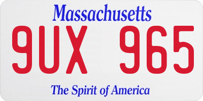 MA license plate 9UX965