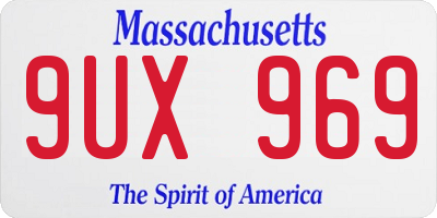 MA license plate 9UX969