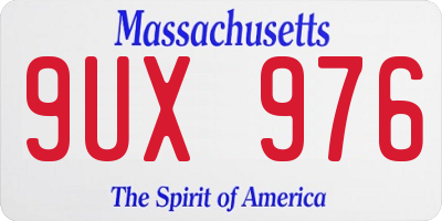 MA license plate 9UX976