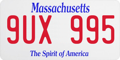 MA license plate 9UX995