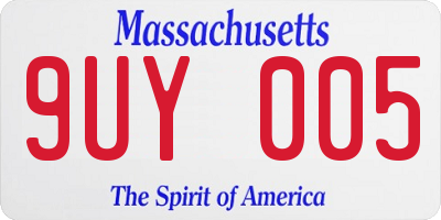 MA license plate 9UY005