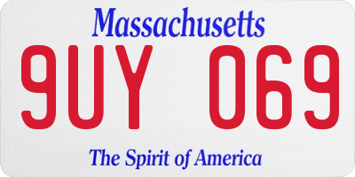 MA license plate 9UY069