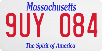 MA license plate 9UY084