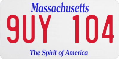 MA license plate 9UY104