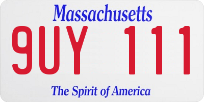 MA license plate 9UY111