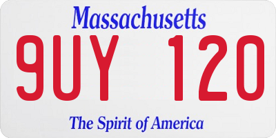 MA license plate 9UY120