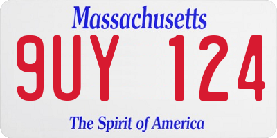 MA license plate 9UY124