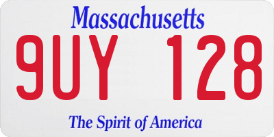 MA license plate 9UY128