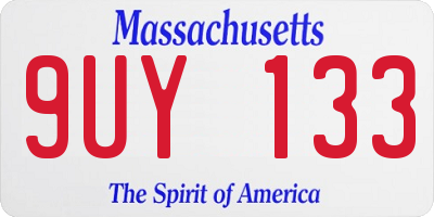 MA license plate 9UY133