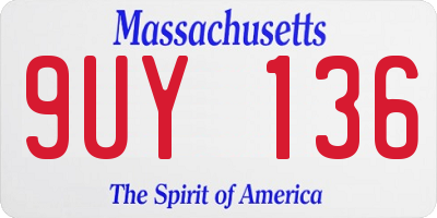 MA license plate 9UY136