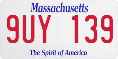 MA license plate 9UY139