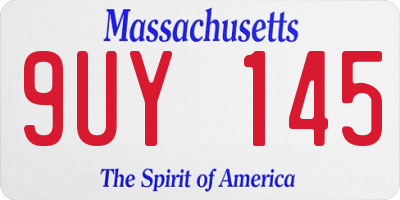 MA license plate 9UY145