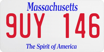 MA license plate 9UY146