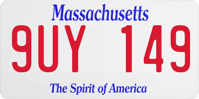 MA license plate 9UY149