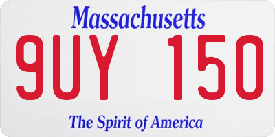 MA license plate 9UY150