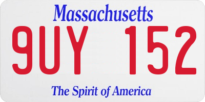 MA license plate 9UY152
